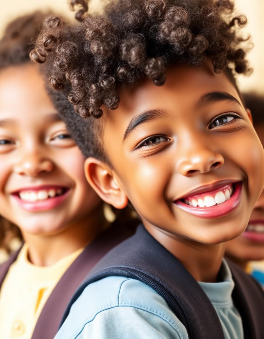 Joyful student smiling